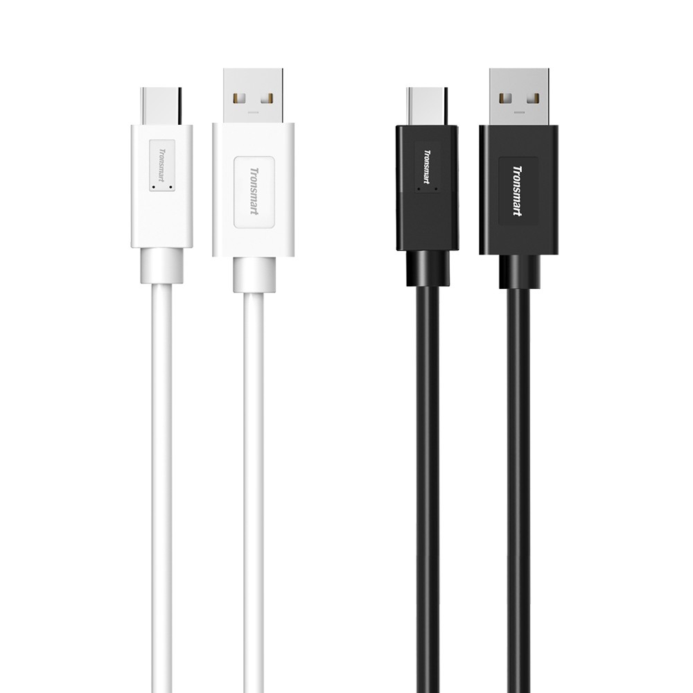 Tronsmart [Pack 2] CC04PCable Type-C (USB-C) Macho a Type-A (USB-A) 2.0 Macho Cable Sincr. y Carga (1m, 1 x Negro, 1 x Blanco)